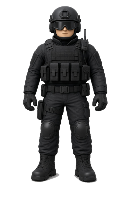 SGF Tactical Operator in black SEK uniform